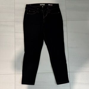 Vizcaino black jeans made in USA size 29, low rise, skinny, ankle length